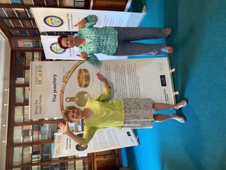 HMSSG - JAne and Denise celebrating in the woolhope room in Hereford Museum building